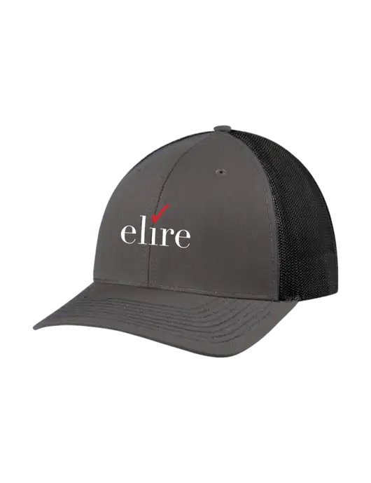 Richardson Adjustable Snapback Original 112 Trucker Cap Dark Grey w/Black Mesh w/Elire Logo