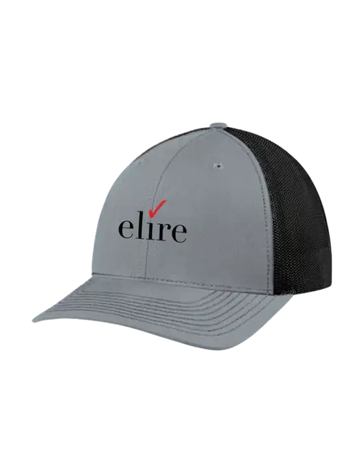 Richardson Adjustable Snapback Original 112 Trucker Cap Heather Grey w/Black Mesh w/Elire Logo