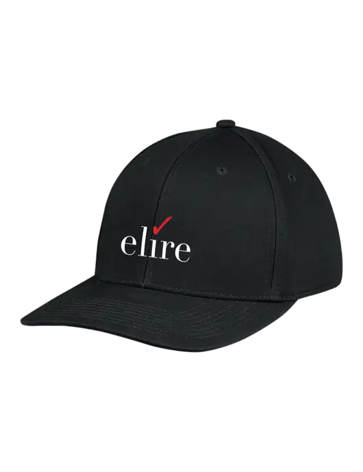 Premium Modern Structured Twill Black Snapback Cap w/Elire Logo