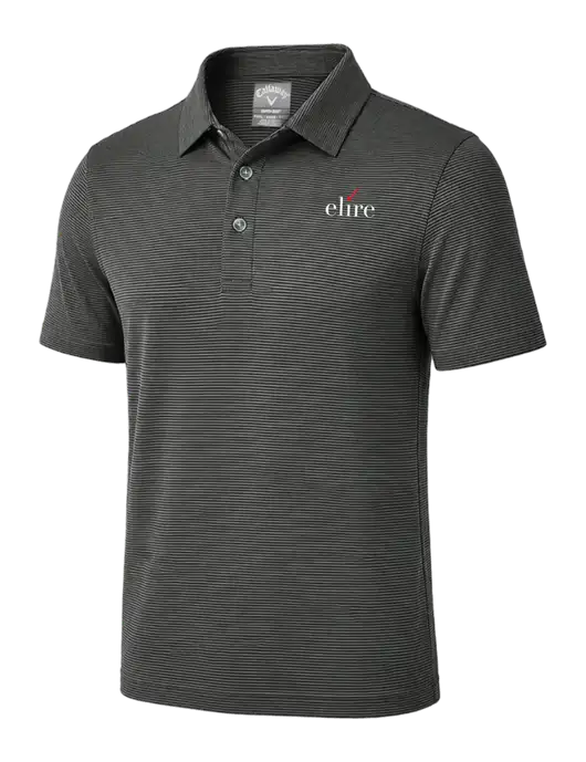 Callaway Black Fine Line Stripe Polo w/Elire Logo