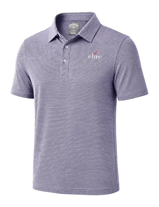 Callaway Navy Fine Line Stripe Polo w/Elire Logo