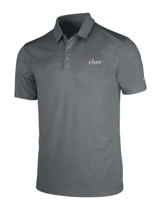NIKE Medium Grey Dri-Fit Embossed Tri-Blade Polo w/Elire Logo