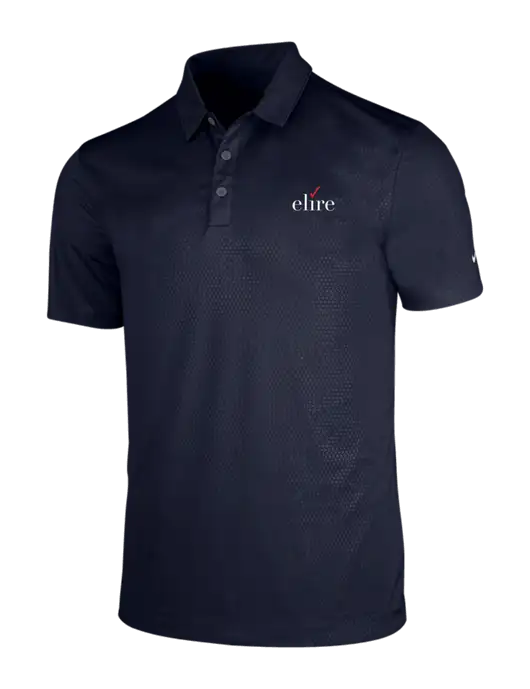 NIKE Dark Navy Dri-Fit Embossed Tri-Blade Polo w/Elire Logo