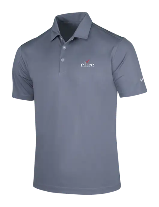 NIKE Medium Grey Dri-Fit Vertical Mesh Polo w/Elire Logo