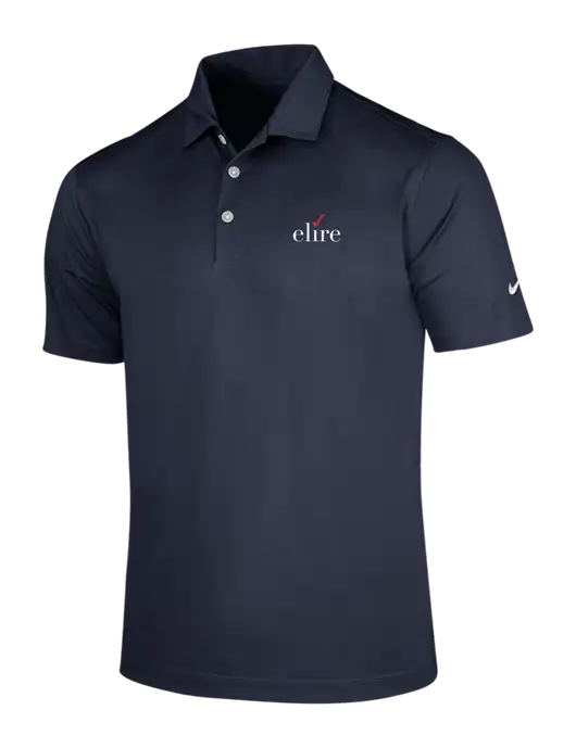 NIKE Dark Navy Dri-Fit Vertical Mesh Polo w/Elire Logo