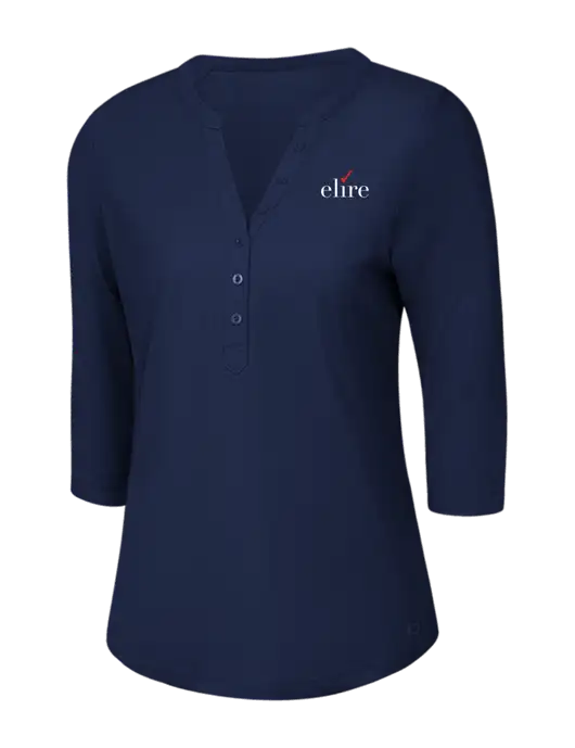 OGIO Navy Jewel Henley w/Elire Logo