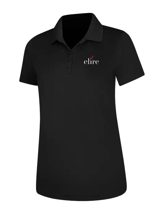Black Womens Dry Zone UV Mesh Polo w/Elire Logo