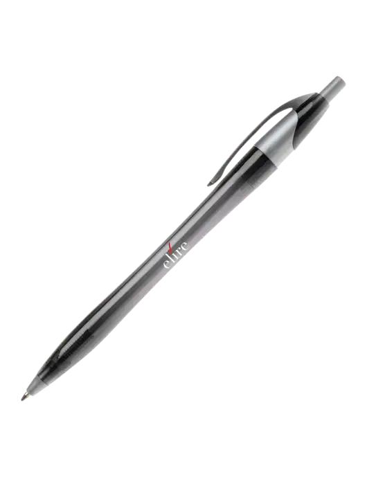 Novella Translucent Black/Silver Jewel Pen - Blue Ink w/Elire Logo