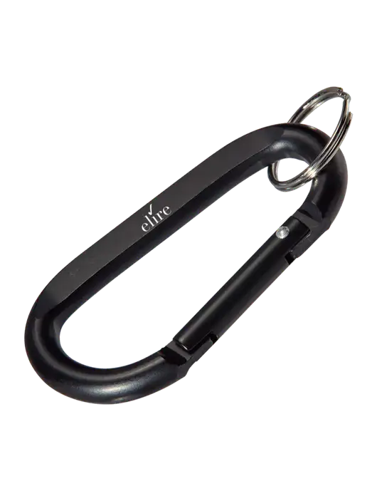 Black Carabiner & Key Ring w/Elire Logo
