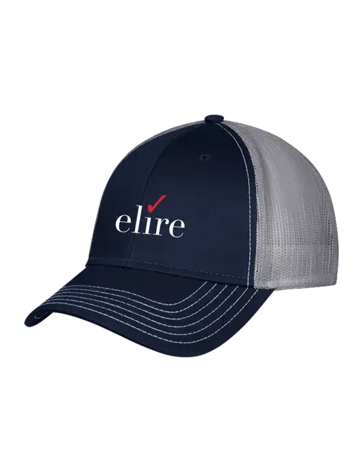 Navy & Grey Mesh Trucker Cap Snap Back w/Elire Logo