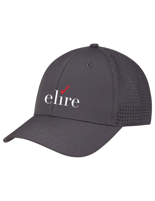 Charcoal Performance Stretchable Cap Hook & Loop w/Elire Logo