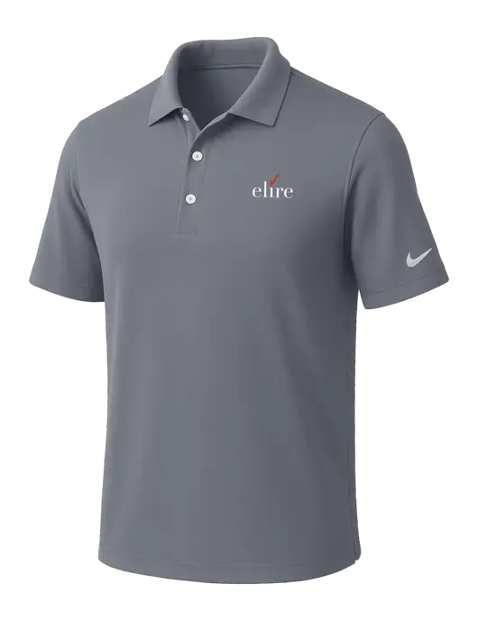 NIKE Medium Grey Dri-Fit Micro Pique Polo w/Elire Logo