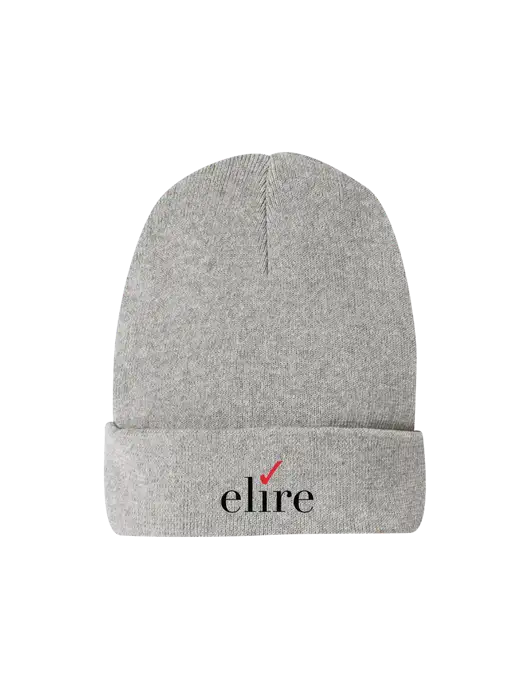 Recycled Light Heather Grey Beanie w/Elire Logo