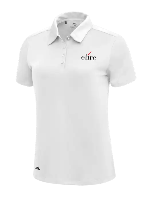 Adidas White Womens Ultimate Solid Polo w/Elire Logo