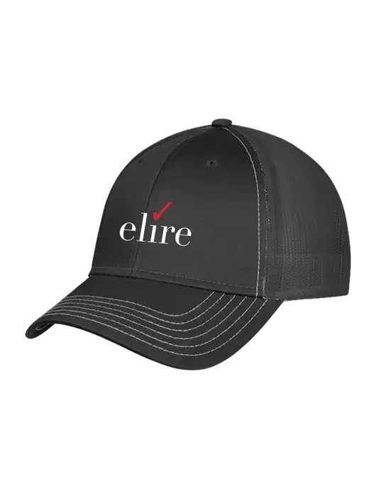 Charcoal Grey Mesh Trucker Cap Snap Back w/Elire Logo