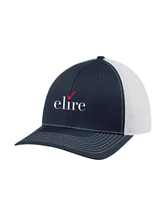 Richardson Adjustable Snapback Original 112 Trucker Cap Navy w/White Mesh w/Elire Logo