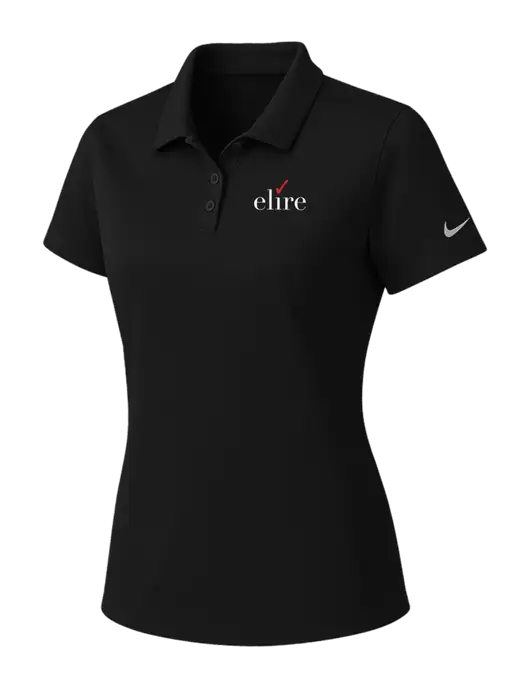 Nike Womens Black Dry Essential Solid Polo w/Elire Logo