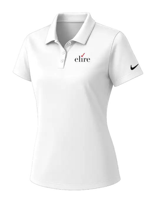 Nike Womens White Dry Essential Solid Polo w/Elire Logo