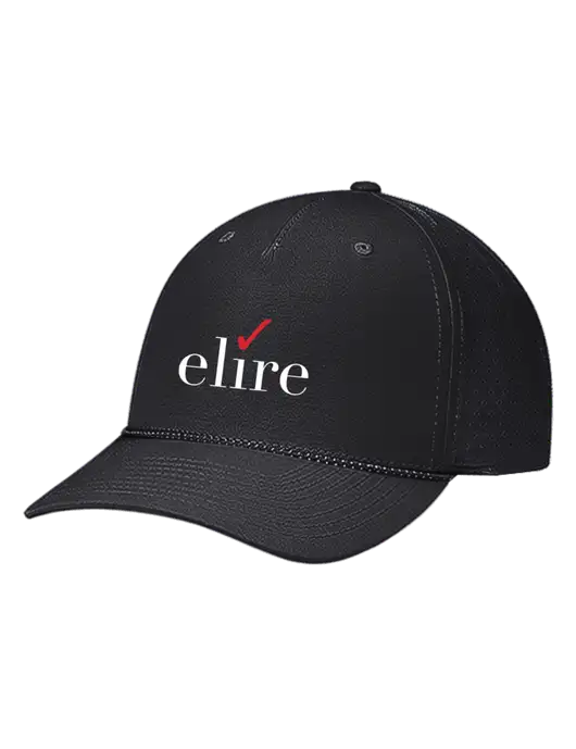 Richardson Laser Perf Performance Black/Black-Grey Rope Cap w/Elire Logo