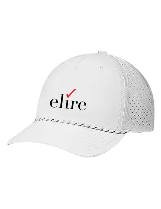 Richardson Laser Perf Performance White/White-Black Rope Cap w/Elire Logo