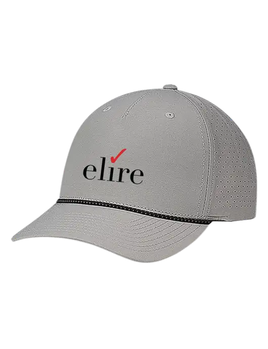 Richardson Laser Perf Performance Light Grey/Black-Grey Rope Cap w/Elire Logo