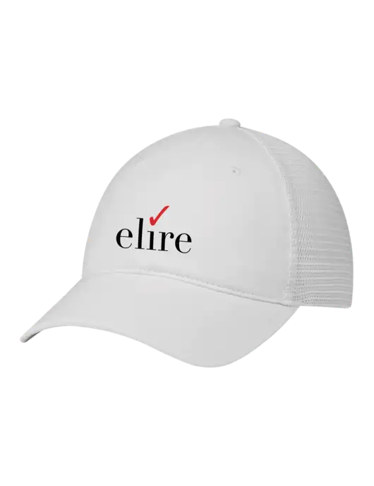 Richardson 111 Garment Washed Trucker Cap White w/White Mesh w/Elire Logo