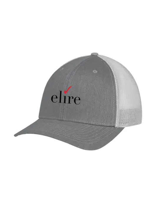 Richardson Adjustable Snapback Original 112 Trucker Cap Heather Grey w/Light Grey Mesh w/Elire Logo