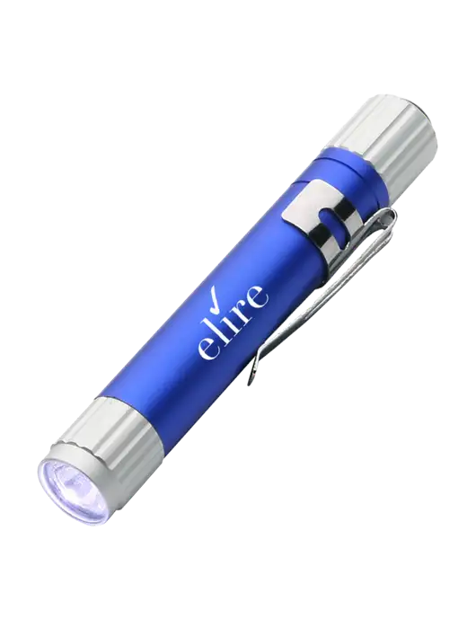 Blue Aluminum LED Penlight w/Elire Logo