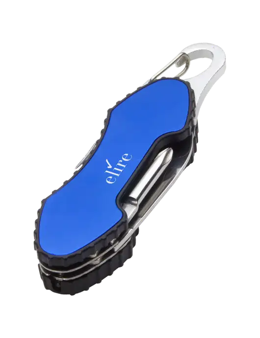 Blue 6 in 1 Tool with Carabiner w/Elire Logo
