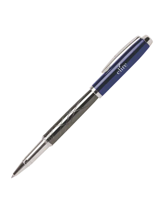 Modernist Blue Rollerball Pen - Black Ink w/Elire Logo