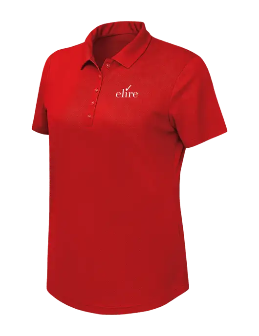 Callaway Womens Birdseye Red Polo w/Elire Logo