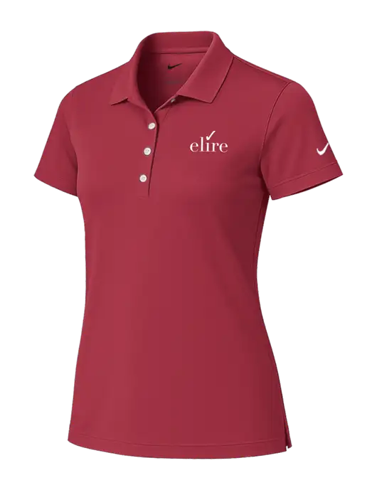 Nike Womens Red Tech Basic Dri-FIT Polo
 w/Elire Logo