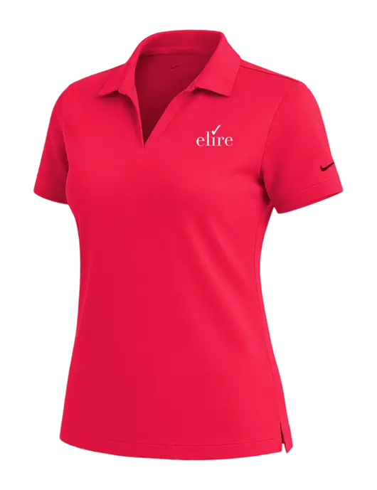 NIKE Red Womens Dri-Fit Micro Pique Polo w/Elire Logo
